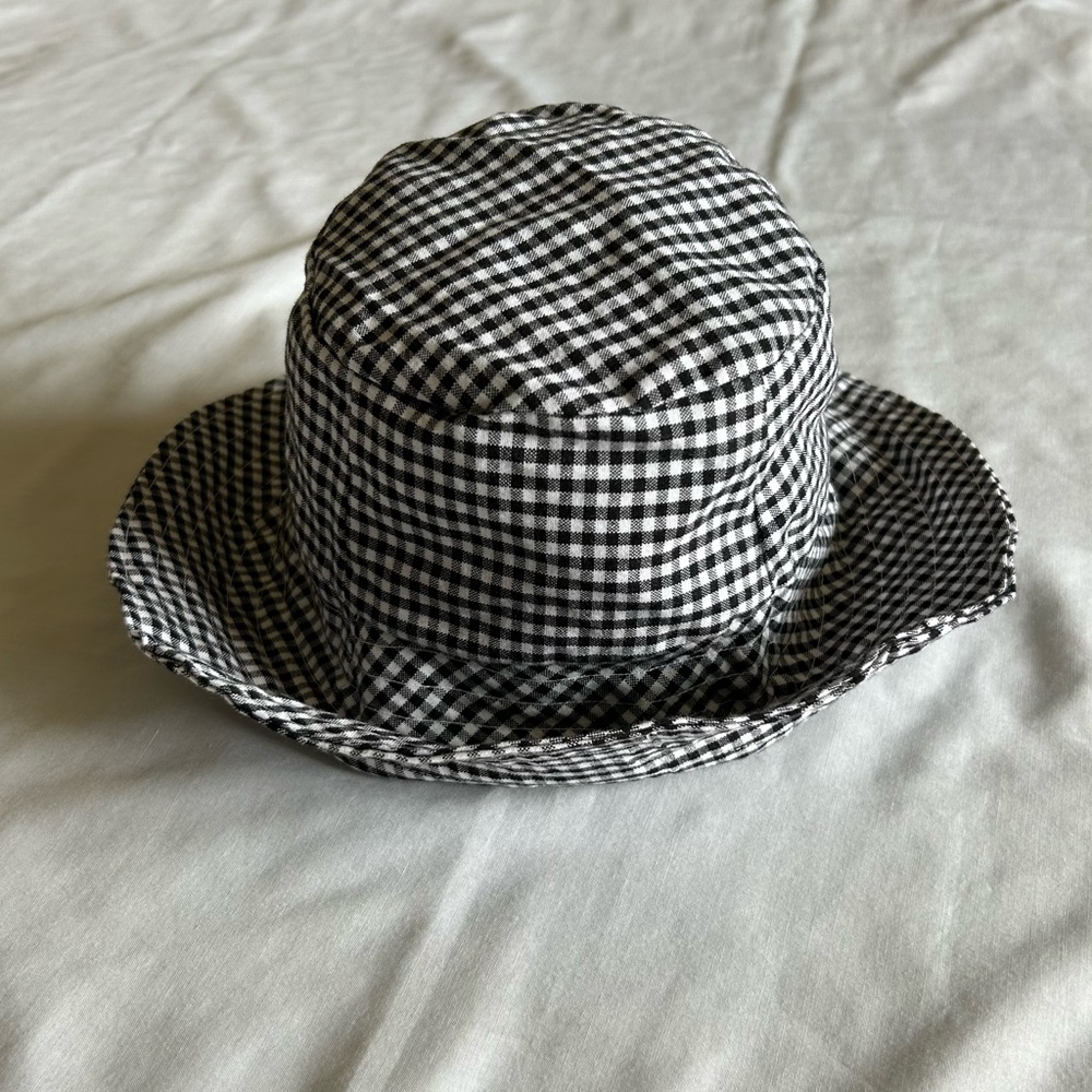 Handmade Black & White Checked Baby or Child’s Bucket Hat New Without Tags